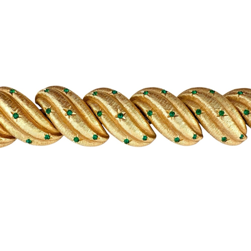 Rare Vintage Boucher Gold and Green Bracelet with Unique Star Design - Picture 7 of 12